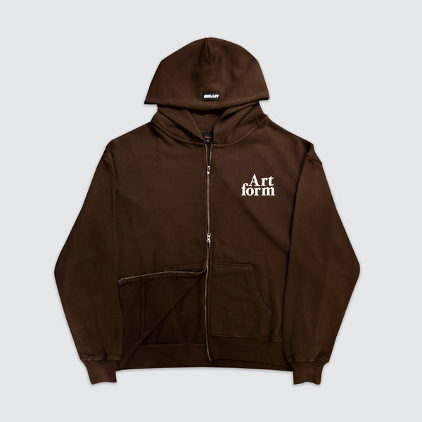 Double Zip Hoodie - Garment Dye Brown – Artform