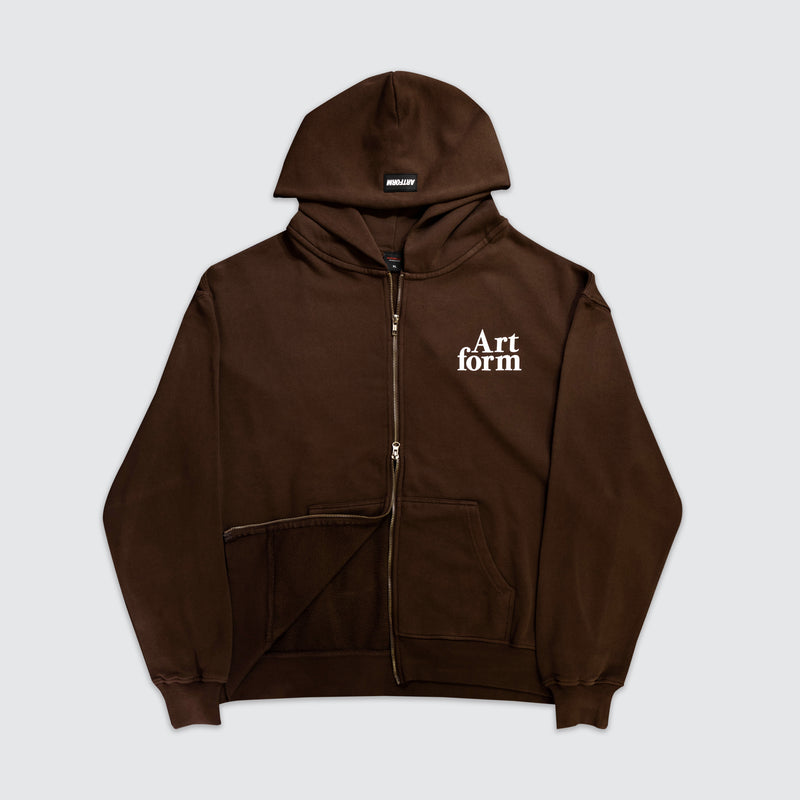 Double Zip Hoodie - Garment Dye Brown