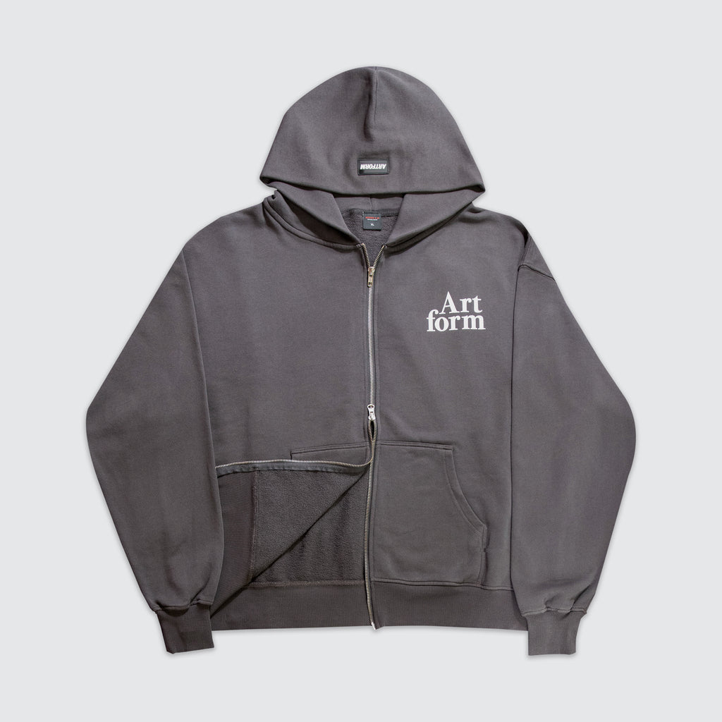 Double Zip Hoodie - Garment Dye Grey – Artform